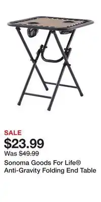 Kohl's Sonoma Goods For Life Anti-Gravity Folding End Table offer