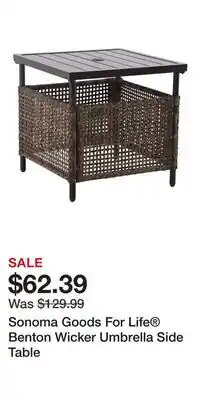 Kohl's Sonoma Goods For Life Benton Wicker Umbrella Side Table offer