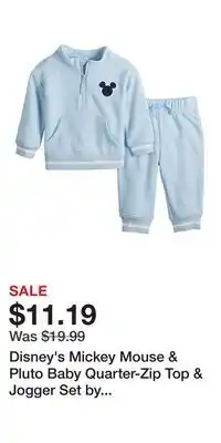 Kohl's Disney's Mickey Mouse & Pluto Baby Quarter-Zip Top & Jogger Set by Jumping Beans offer
