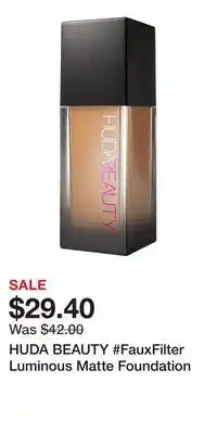 Kohl's HUDA BEAUTY #FauxFilter Luminous Matte Foundation offer