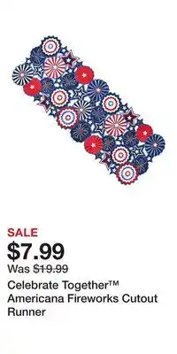 Kohl's Celebrate Together Americana Fireworks Cutout Runner offer