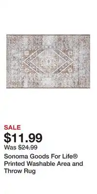 Kohl's Sonoma Goods For Life Printed Washable Area and Throw Rug offer