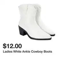 Five Below Ladies White Ankle Cowboy Boots offer
