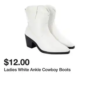 Five Below Ladies White Ankle Cowboy Boots offer