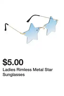 Five Below Ladies Rimless Metal Star Sunglasses offer