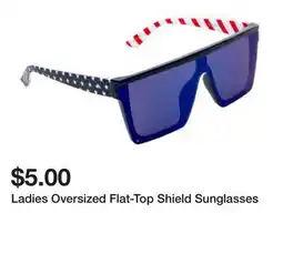 Five Below Ladies Oversized Flat-Top Shield Sunglasses offer