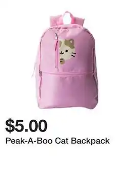 Five Below Peak-A-Boo Cat Backpack offer