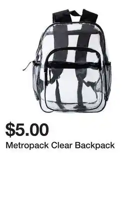 Five Below Metropack Clear Backpack offer