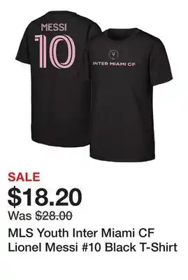 Dick's Sporting Goods MLS Youth Inter Miami CF Lionel Messi #10 Black T-Shirt offer