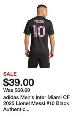 Dick's Sporting Goods adidas Men's Inter Miami CF 2025 Lionel Messi #10 Black Authentic T-Shirt offer