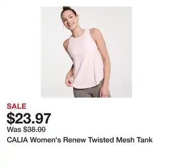 Dick's Sporting Goods CALIA Women's Renew Twisted Mesh Tank offer