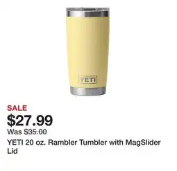 Dick's Sporting Goods YETI 20 oz. Rambler Tumbler with MagSlider Lid offer