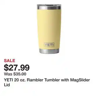 Dick's Sporting Goods YETI 20 oz. Rambler Tumbler with MagSlider Lid offer