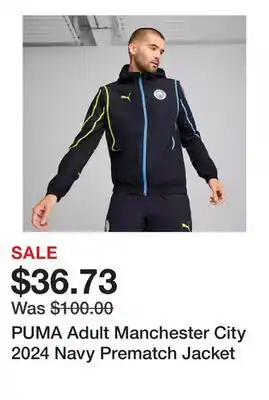 Dick's Sporting Goods PUMA Adult Manchester City 2024 Navy Prematch Jacket offer