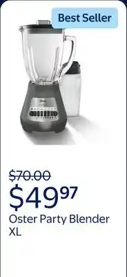 Walmart Oster Party Blender XL, 8-Cup Glass Jar Blender with 20oz Blend-N-Go Cup, 8 Speeds offer