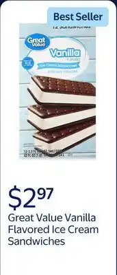 Walmart Great Value Vanilla Flavored Ice Cream Sandwiches offer