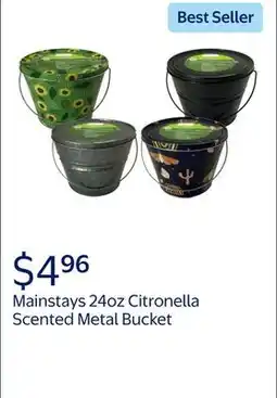Walmart Mainstays 24oz Citronella Scented Metal Bucket with 40 Hr Burn Time offer