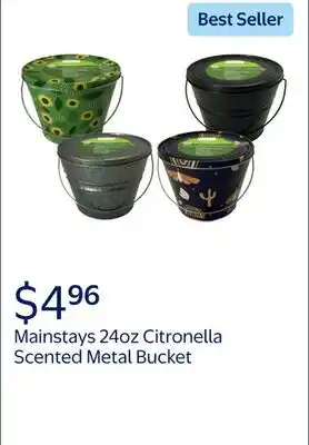 Walmart Mainstays 24oz Citronella Scented Metal Bucket with 40 Hr Burn Time offer
