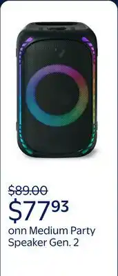 Walmart onn Medium Party Speaker Gen. 2, 15.08 offer