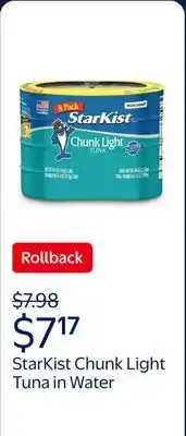 Walmart StarKist Chunk Light Tuna in Water offer