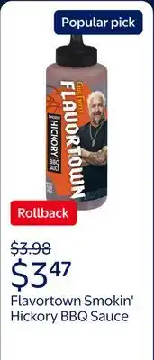 Walmart Flavortown Smokin' Hickory BBQ Sauce offer