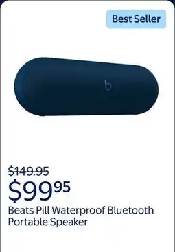 Walmart Beats Pill Waterproof Built-in Microphone Wireless Bluetooth Portable Speaker, Navy Blue offer