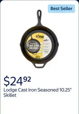 Walmart Lodge Cast Iron Seasoned 10.25 Skillet offer