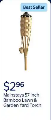 Walmart Mainstays 57 inch Bamboo Lawn & Garden Yard Torch offer