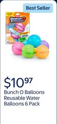 Walmart Bunch O Balloons Reusable Water Balloons 6 Pack Rubber offer