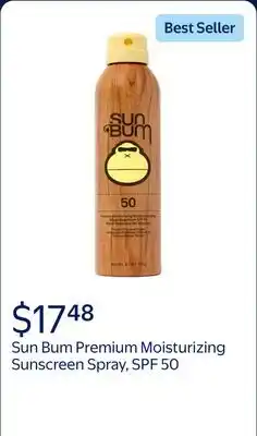 Walmart Sun Bum Premium Moisturizing Sunscreen Spray, SPF 50, 6 oz offer