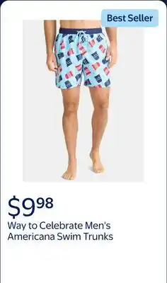 Walmart Way to Celebrate Men's & Big Men's Americana Swim Trunks offer