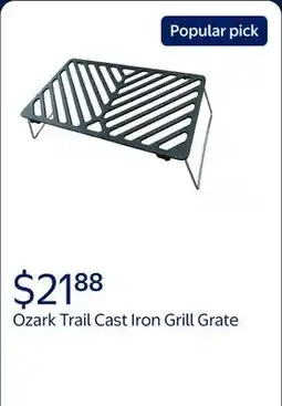 Walmart Ozark Trail Cast Iron Grill Grate- Pre-seasoned with Vegetable Oil offer