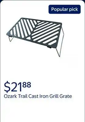 Walmart Ozark Trail Cast Iron Grill Grate- Pre-seasoned with Vegetable Oil offer