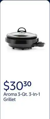 Walmart Aroma 3-Qt. 3-In-1 Grillet, Black offer