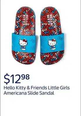 Walmart Hello Kitty & Friends Little Girls Americana Slide Sandal offer