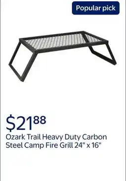 Walmart Ozark Trail Heavy Duty Carbon Steel Camp Fire Grill 24 x 16 offer