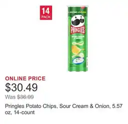 Costco Pringles Potato Chips, Sour Cream & Onion, 5.57 oz, 14-count offer