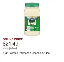 Costco Kraft, Grated Parmesan Cheese 4.5 lbs offer