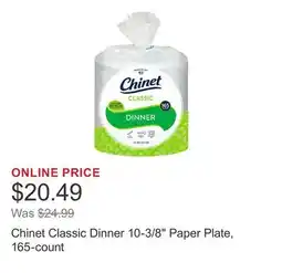 Costco Chinet Classic Dinner 10-3/8 Paper Plate, 165-count offer