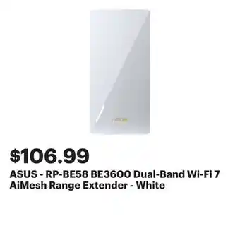 Best Buy ASUS - RP-BE58 BE3600 Dual-Band Wi-Fi 7 AiMesh Range Extender - White offer