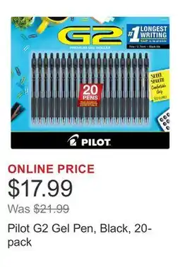 Costco Pilot G2 Gel Pen, Black, 20-pack offer