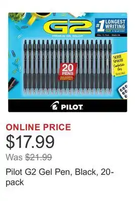 Costco Pilot G2 Gel Pen, Black, 20-pack offer