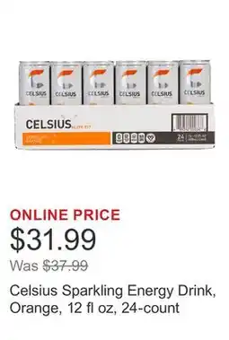 Costco Celsius Sparkling Energy Drink, Orange, 12 fl oz, 24-count offer