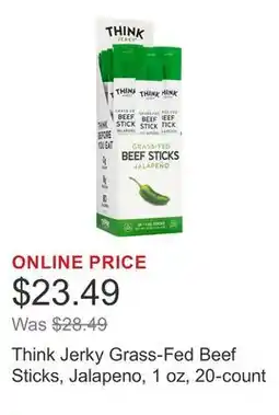 Costco Think Jerky Grass-Fed Beef Sticks, Jalapeno, 1 oz, 20-count offer