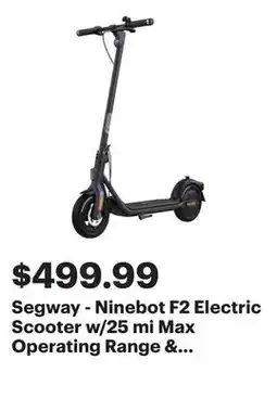 Best Buy Segway - Ninebot F2 Electric Scooter w/25 mi Max Operating Range & 18 mph Max Speed - Black offer