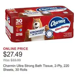 Costco Charmin Ultra Strong Bath Tissue, 2-Ply, 220 Sheets, 30 Rolls offer