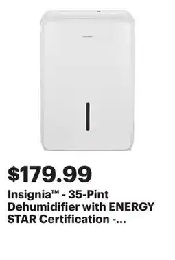 Best Buy Insignia - 35-Pint Dehumidifier with ENERGY STAR Certification - White offer