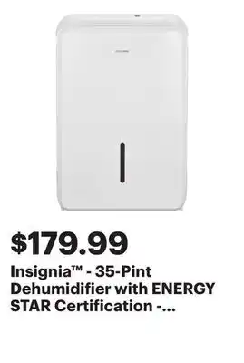 Best Buy Insignia - 35-Pint Dehumidifier with ENERGY STAR Certification - White offer