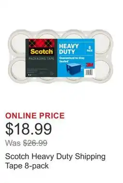 Costco Scotch Heavy Duty Shipping Tape 8-pack offer