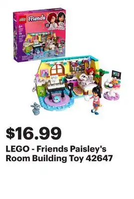 Best Buy LEGO - Friends Paisley's Room Building Toy 42647 offer